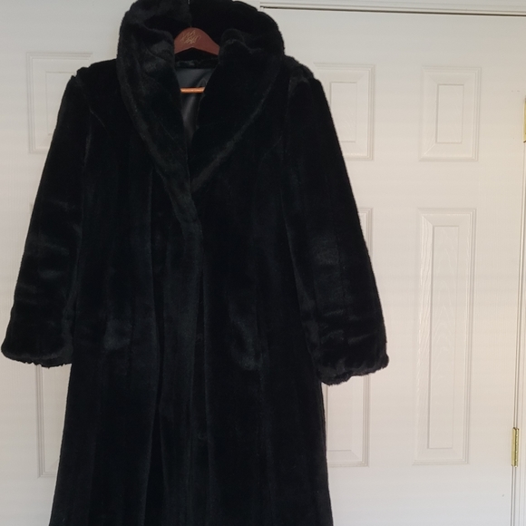 REVERSIBLE/faux mink/genuine leather coat szM - Picture 2 of 6